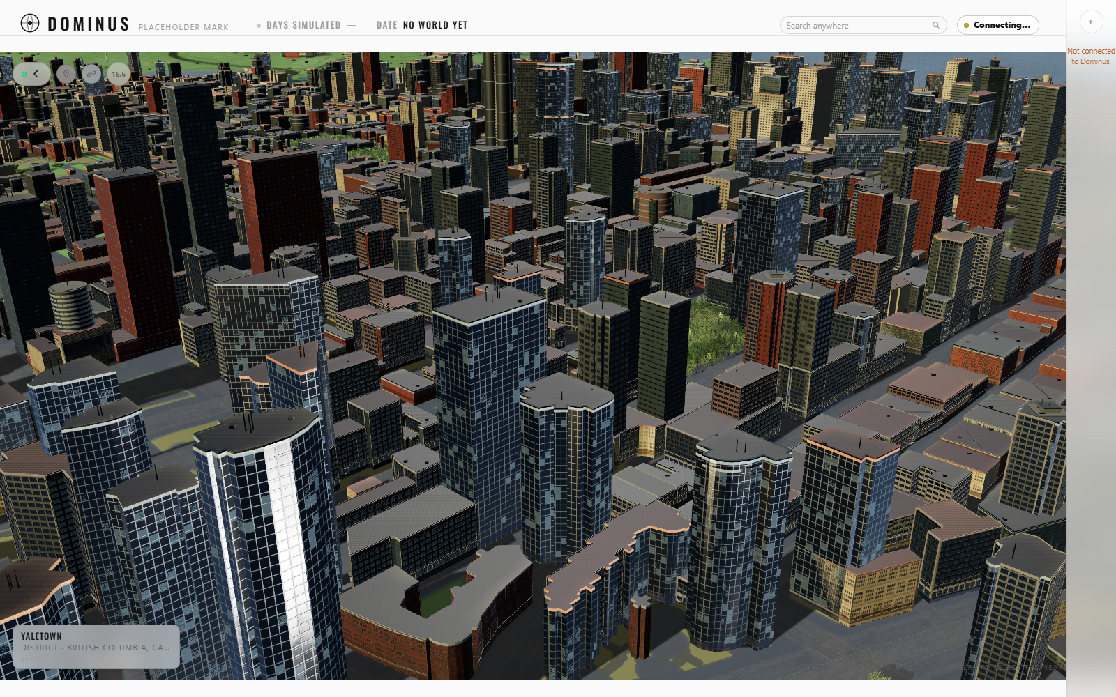 Vancouver after the correction, with tower dimensions preserved at the same camera position.